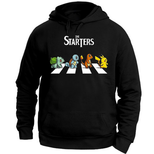 FELPA CON CAPPUCCIO UNISEX ADULTI E BAMBINI THE STARTERS POKEMON