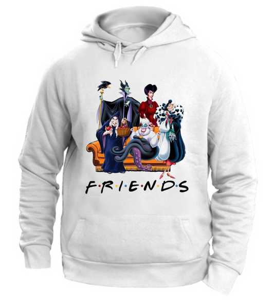 FELPA CON CAPPUCCIO UNISEX ADULTI E BAMBINI VILLAIN FRIENDS