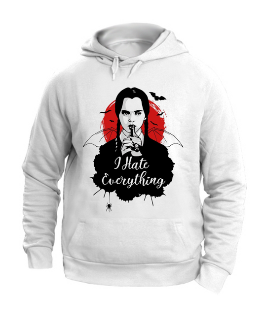 FELPA CON CAPPUCCIO UNISEX ADULTI E BAMBINI WEDNESDAY