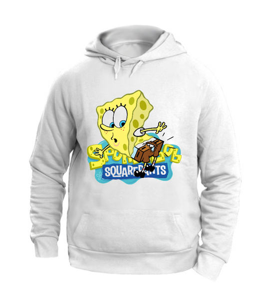FELPA CON CAPPUCCIO UNISEX ADULTI E BAMBINI SPONGEBOB
