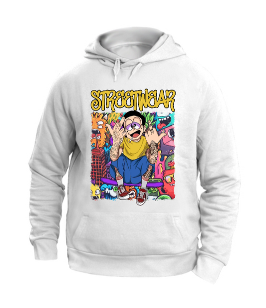 FELPA CON CAPPUCCIO UNISEX ADULTI E BAMBINI STREETWEAR