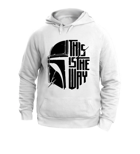 FELPA CON CAPPUCCIO UNISEX ADULTI E BAMBINI THIS IS THE WAY BLACK